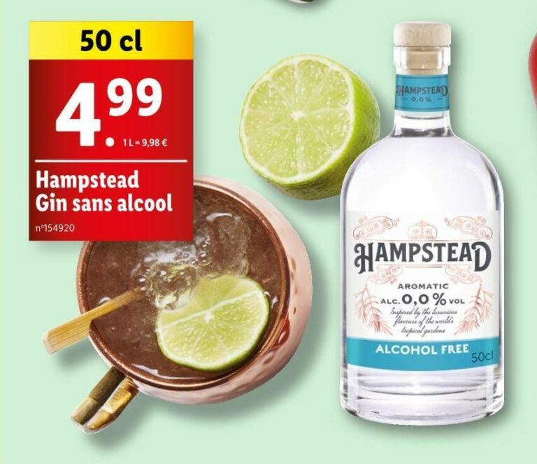 Que vaut le gin sans alcool Hampstead de chez Lidl La bouteille à